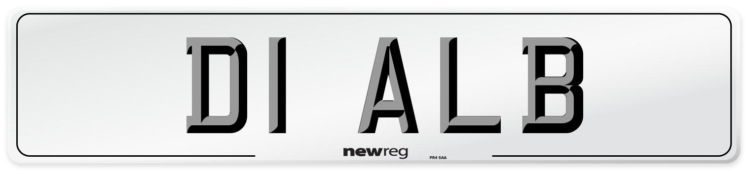 D1 ALB Front Number Plate