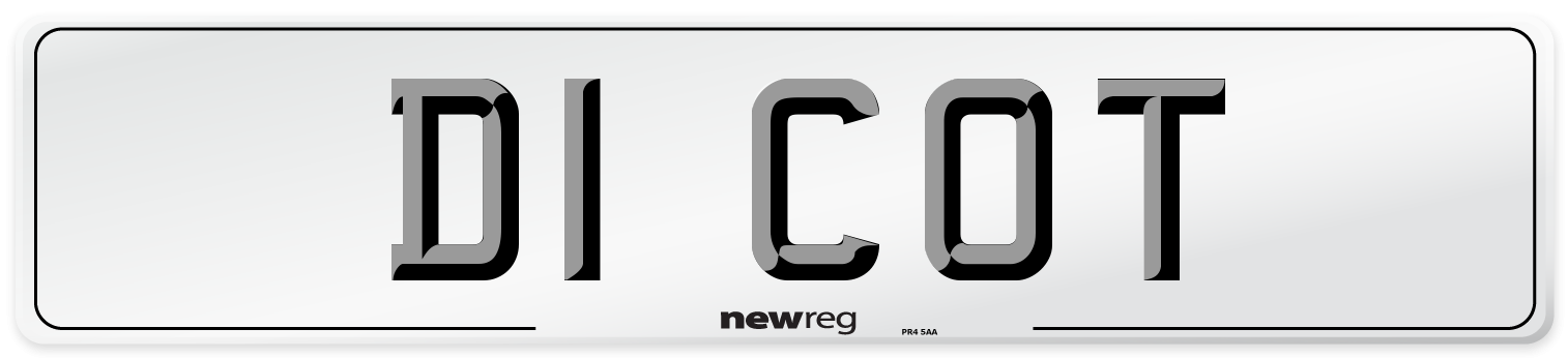 D1 COT Front Number Plate