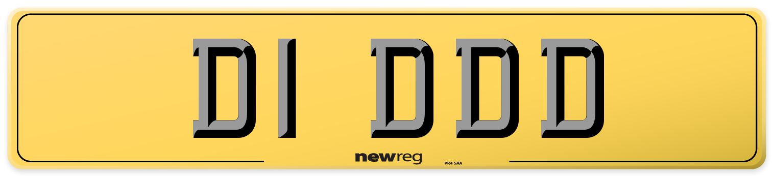 D1 DDD Rear Number Plate