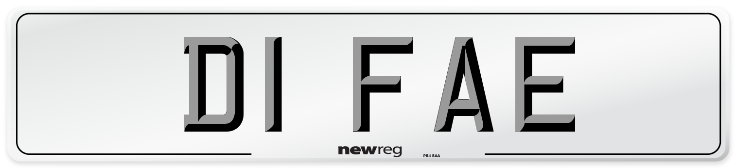 D1 FAE Front Number Plate