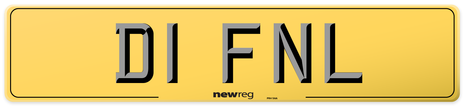 D1 FNL Rear Number Plate