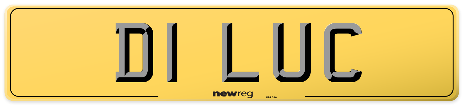 D1 LUC Rear Number Plate