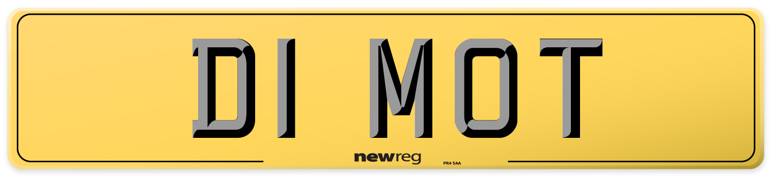 D1 MOT Rear Number Plate
