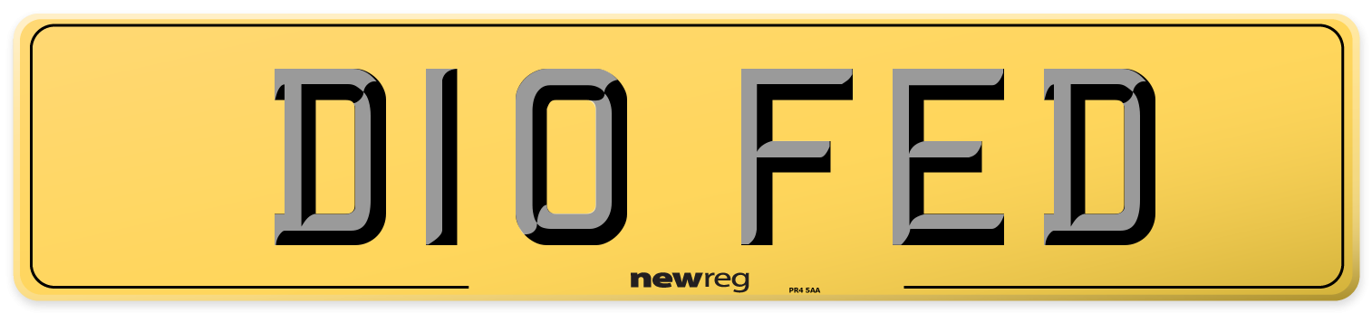 D10 FED Rear Number Plate