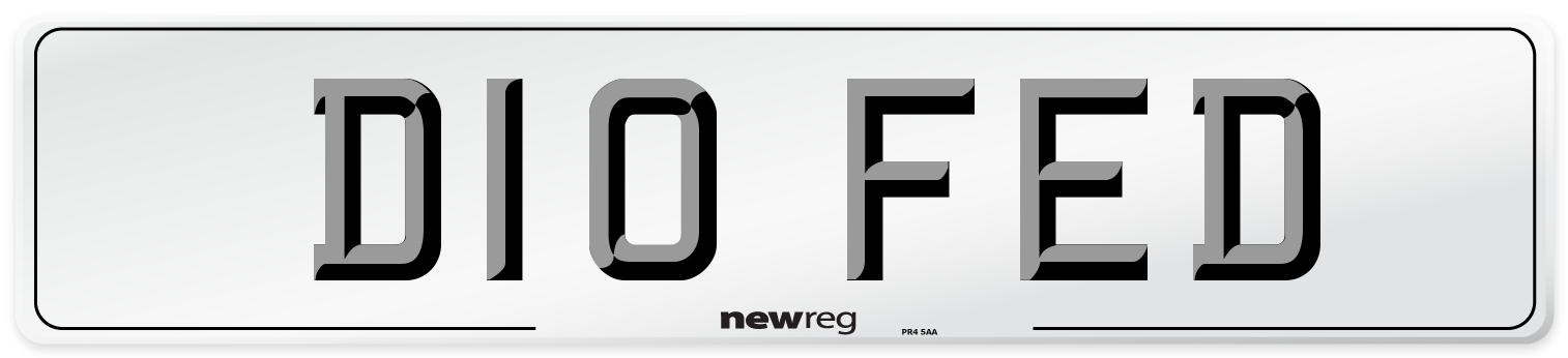 D10 FED Front Number Plate