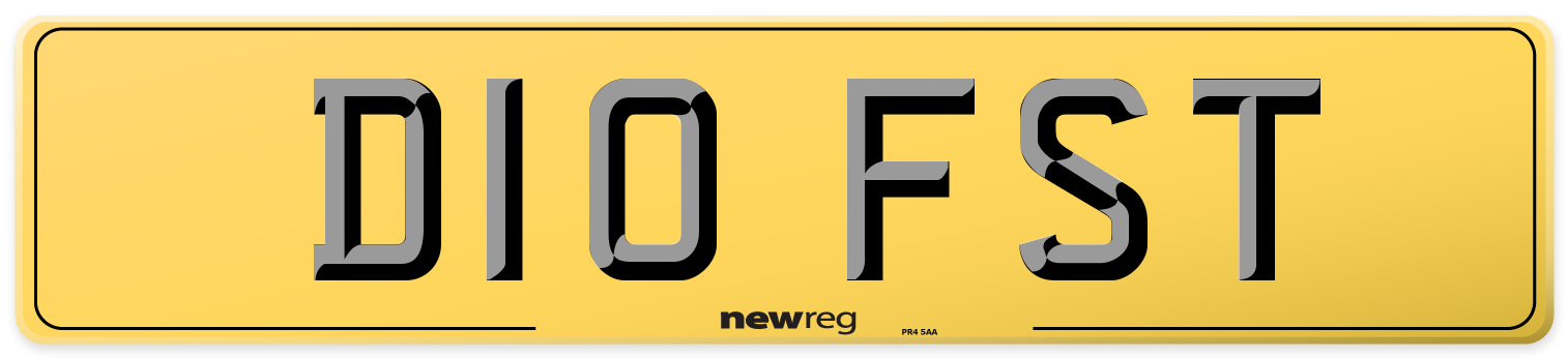 D10 FST Rear Number Plate