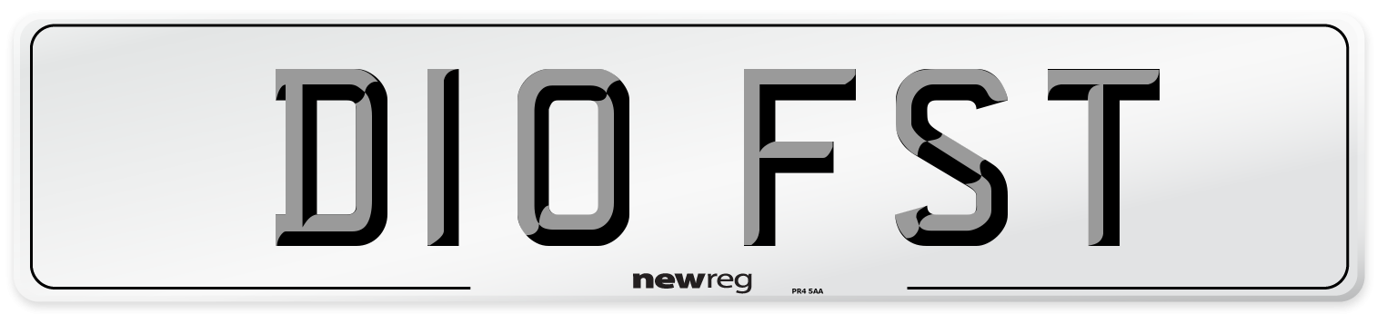 D10 FST Front Number Plate