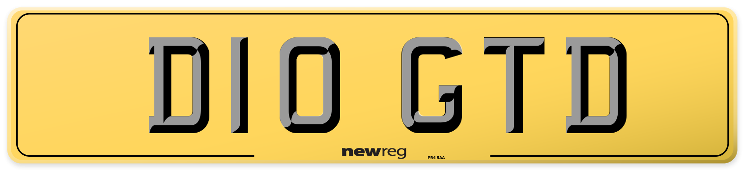 D10 GTD Rear Number Plate