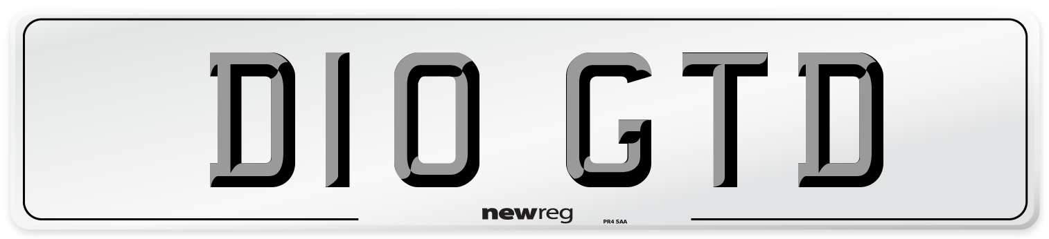 D10 GTD Front Number Plate