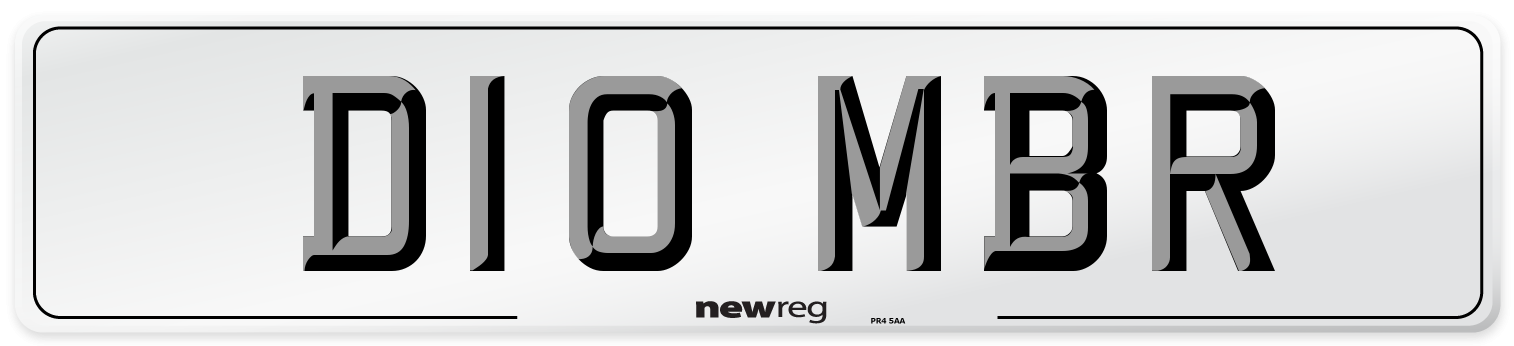 D10 MBR Front Number Plate
