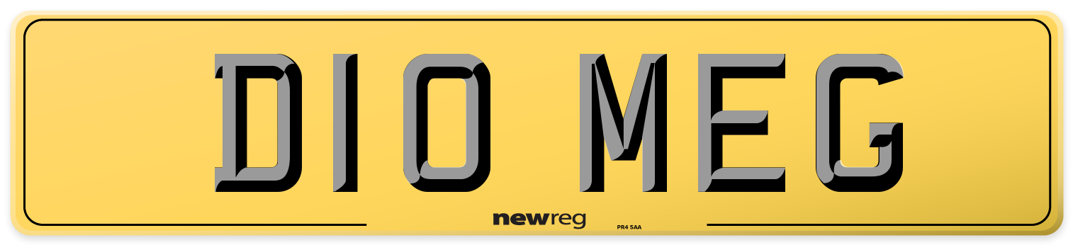 D10 MEG Rear Number Plate
