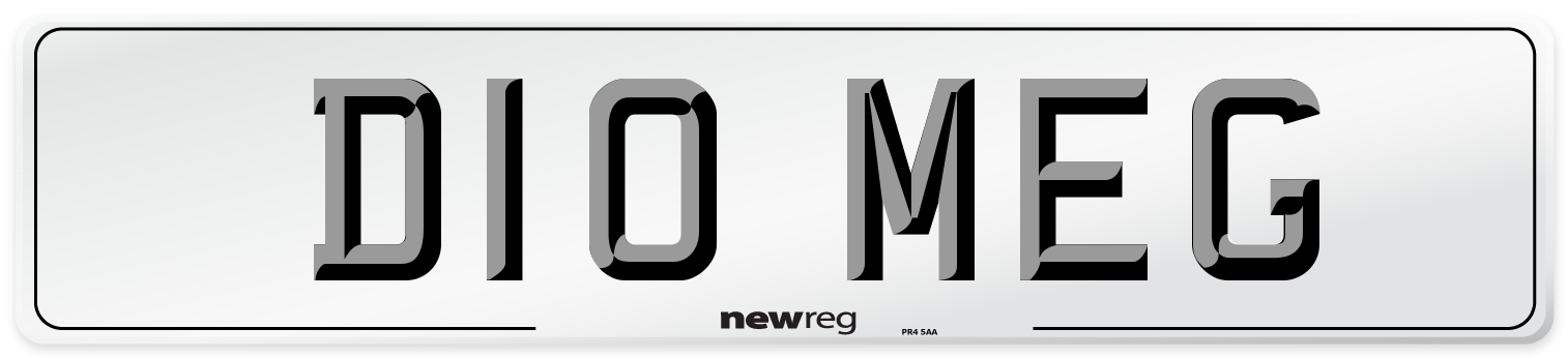 D10 MEG Front Number Plate