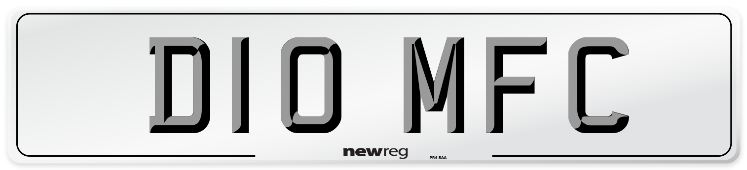 D10 MFC Front Number Plate
