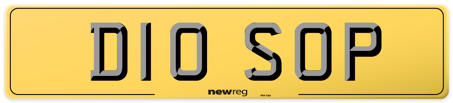 D10 SOP Rear Number Plate