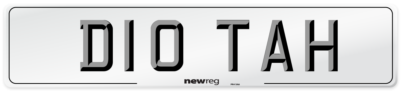 D10 TAH Front Number Plate