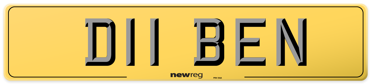 D11 BEN Rear Number Plate