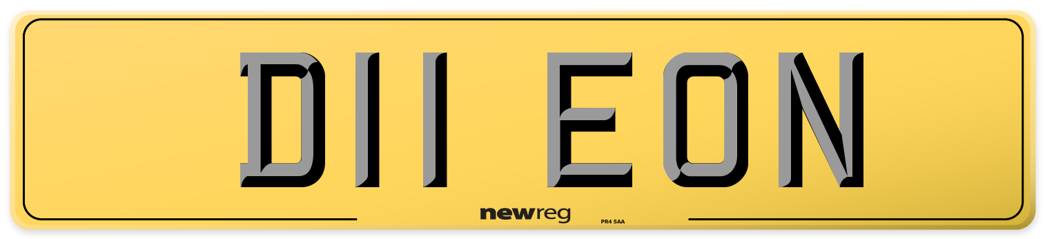 D11 EON Rear Number Plate