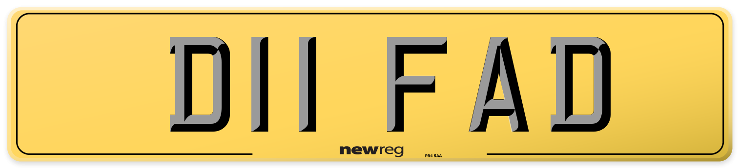 D11 FAD Rear Number Plate