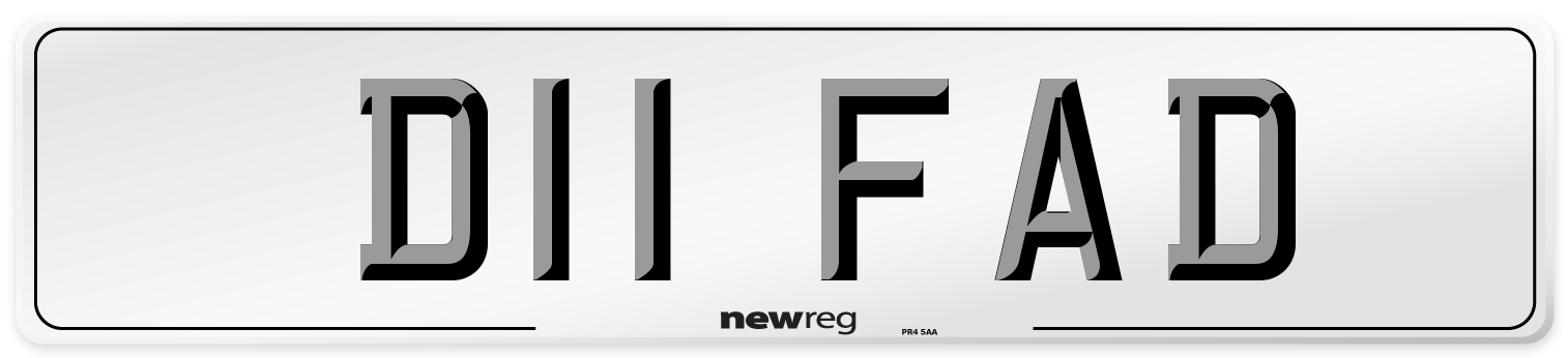 D11 FAD Front Number Plate
