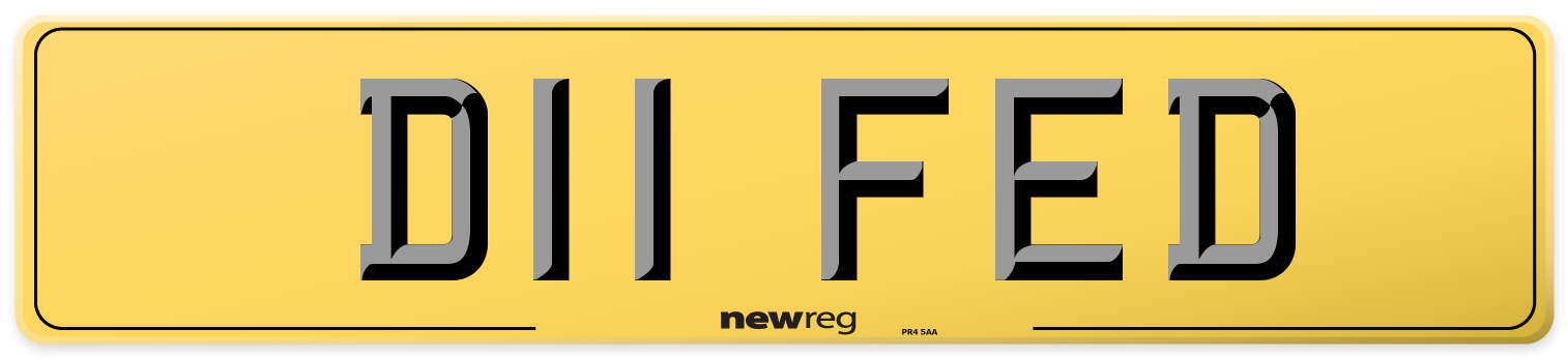 D11 FED Rear Number Plate