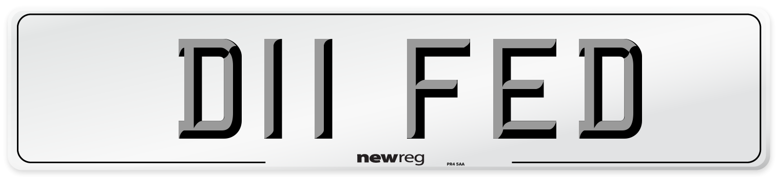 D11 FED Front Number Plate