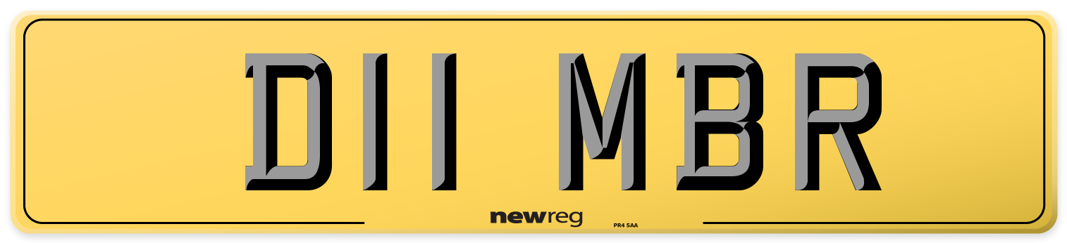 D11 MBR Rear Number Plate