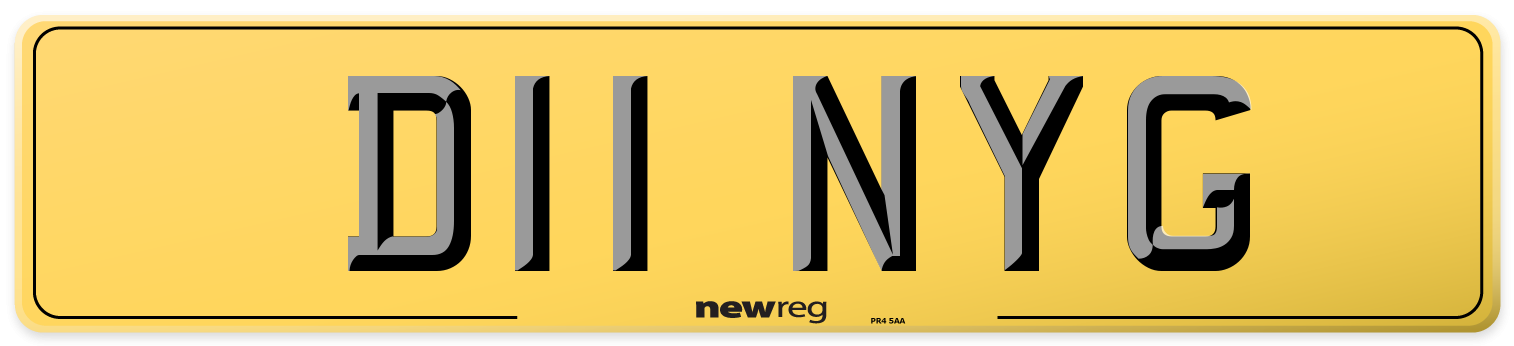 D11 NYG Rear Number Plate