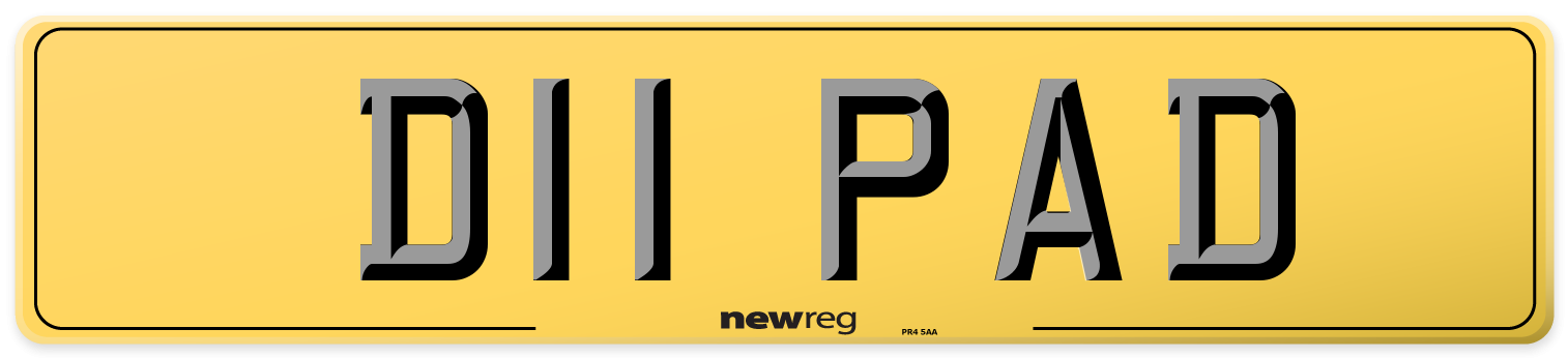 D11 PAD Rear Number Plate