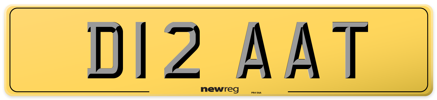 D12 AAT Rear Number Plate