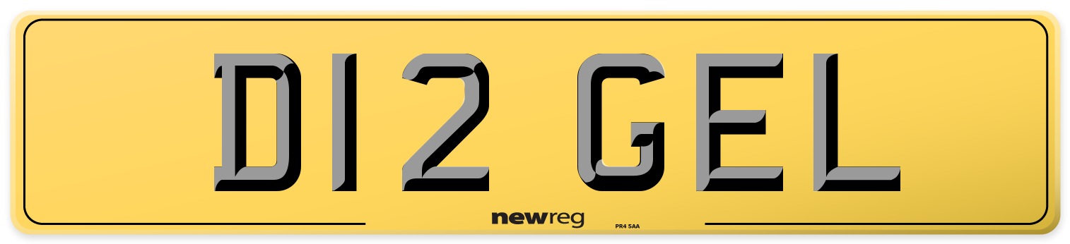 D12 GEL Rear Number Plate