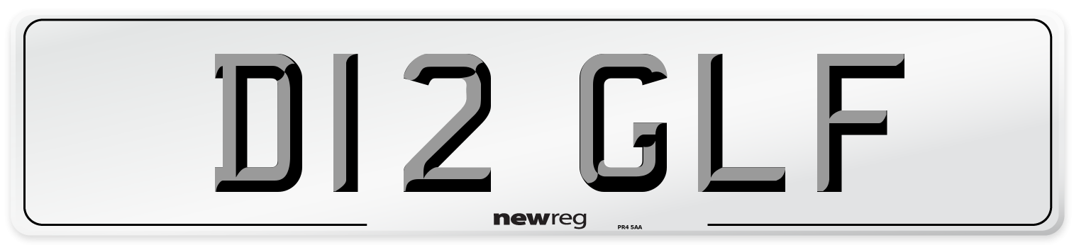 D12 GLF Front Number Plate