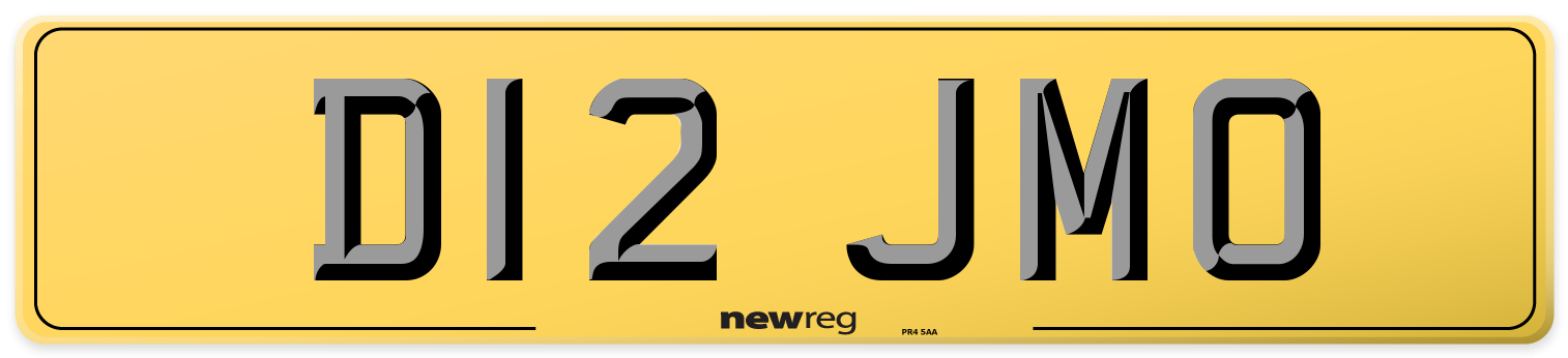 D12 JMO Rear Number Plate