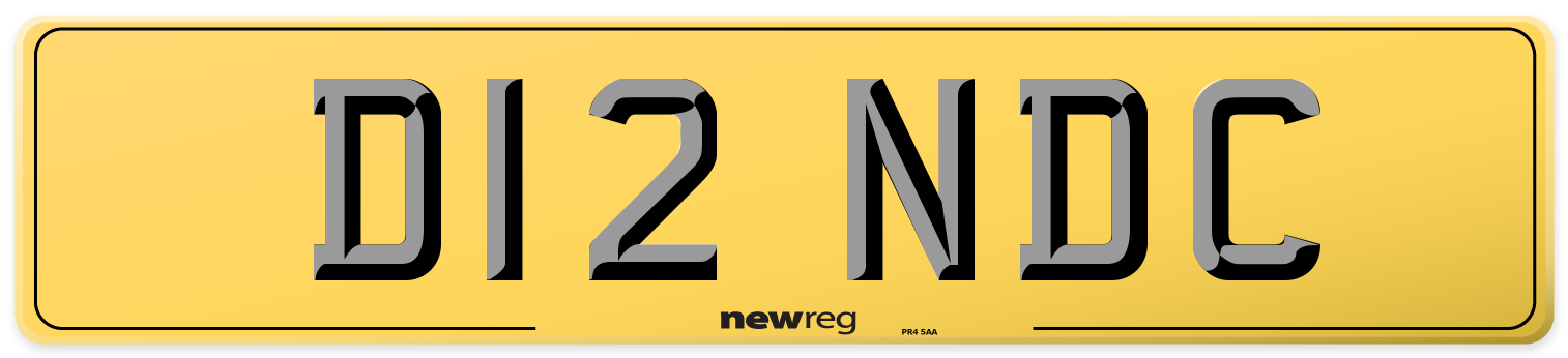 D12 NDC Rear Number Plate