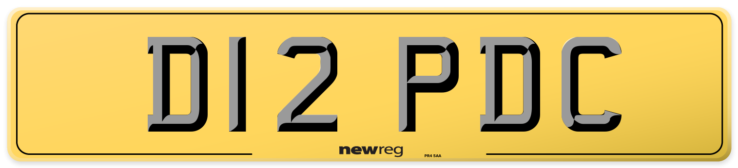 D12 PDC Rear Number Plate
