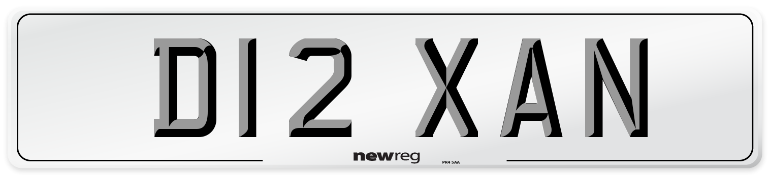 D12 XAN Front Number Plate