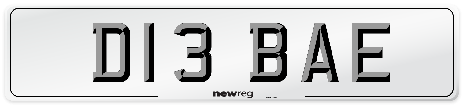 D13 BAE Front Number Plate