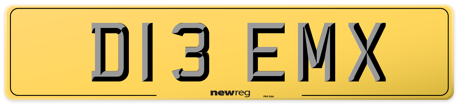 D13 EMX Rear Number Plate