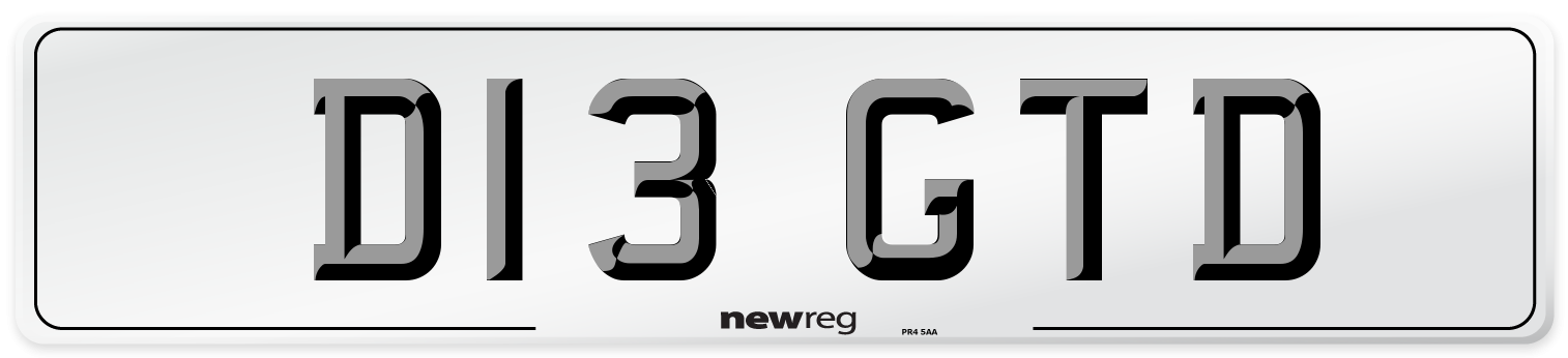 D13 GTD Front Number Plate