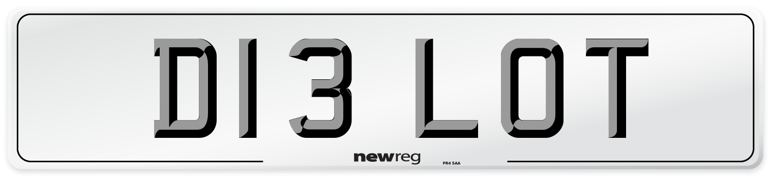 D13 LOT Front Number Plate