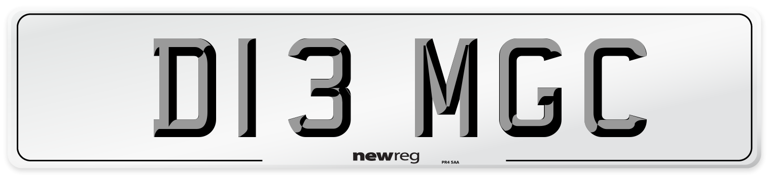 D13 MGC Front Number Plate