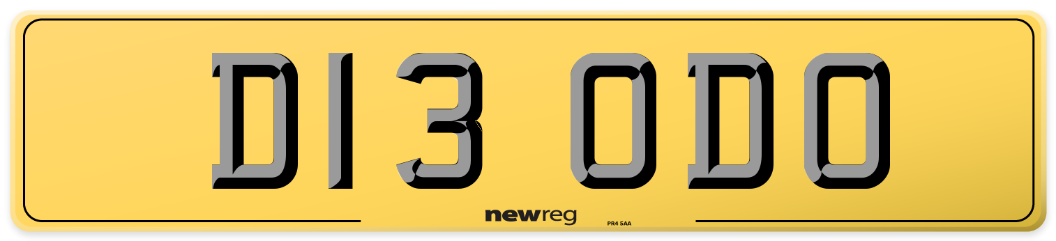 D13 ODO Rear Number Plate