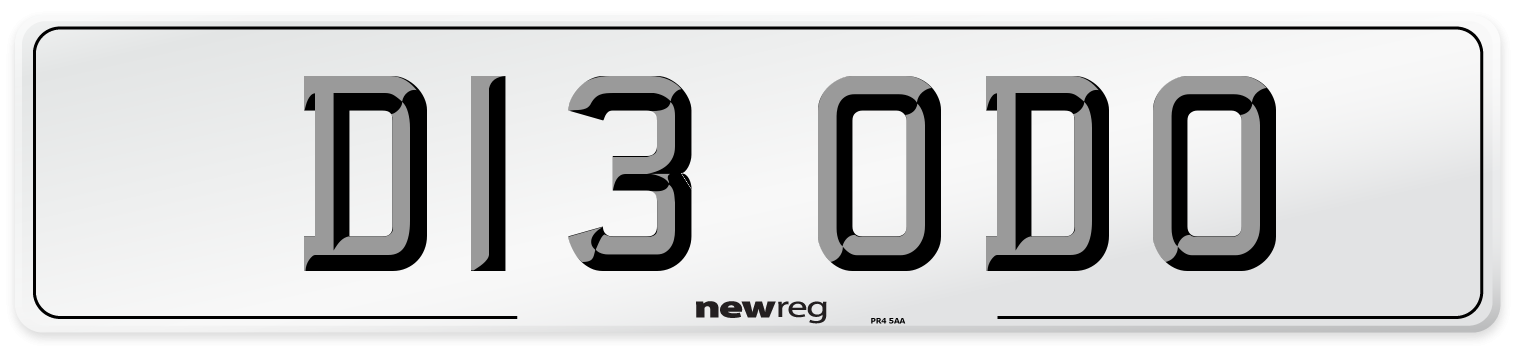 D13 ODO Front Number Plate