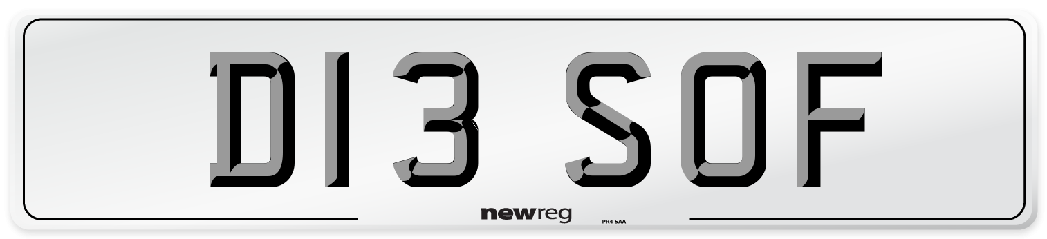D13 SOF Front Number Plate
