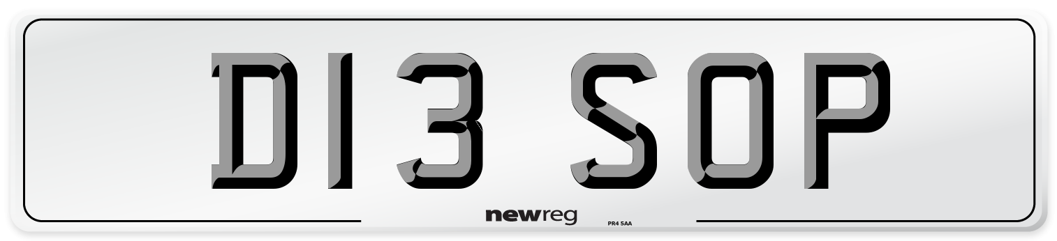 D13 SOP Front Number Plate
