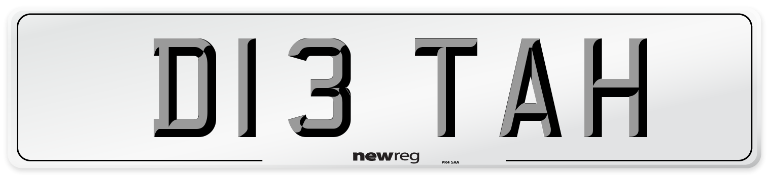D13 TAH Front Number Plate