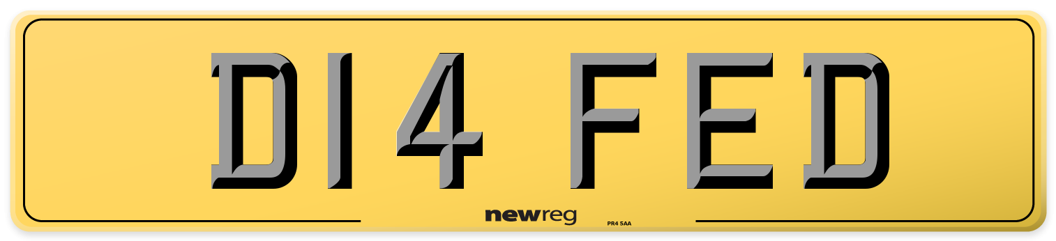 D14 FED Rear Number Plate