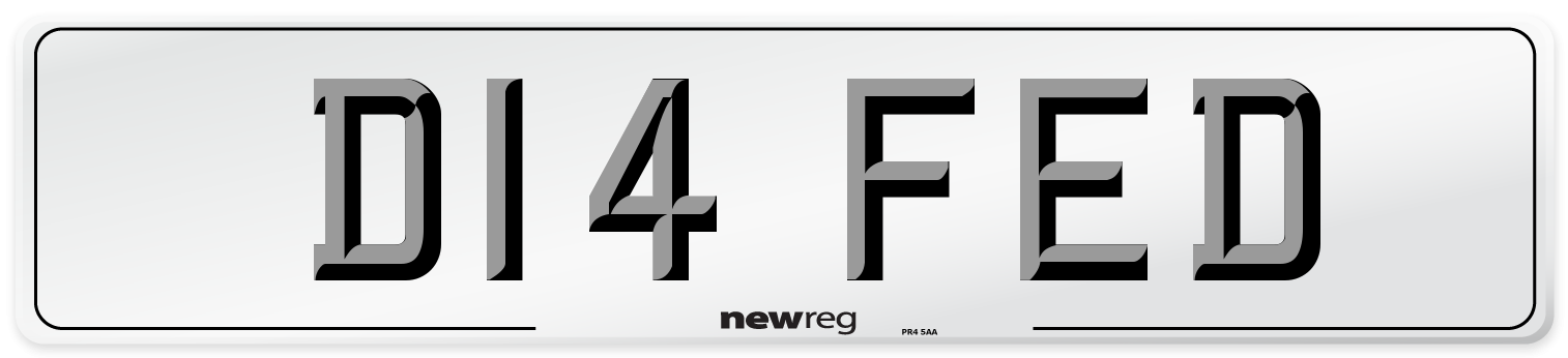 D14 FED Front Number Plate