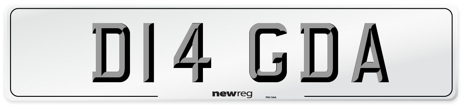 D14 GDA Front Number Plate