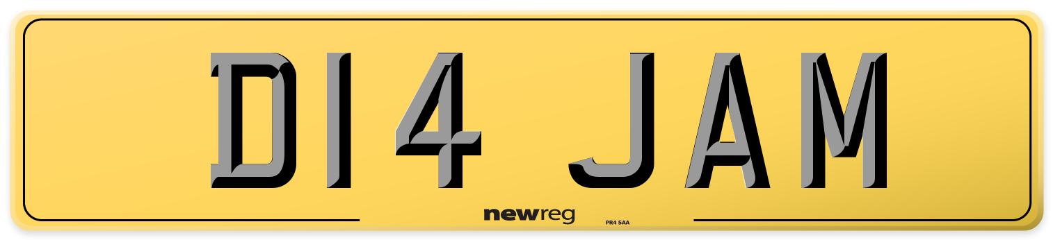 D14 JAM Rear Number Plate