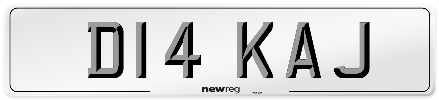 D14 KAJ Front Number Plate